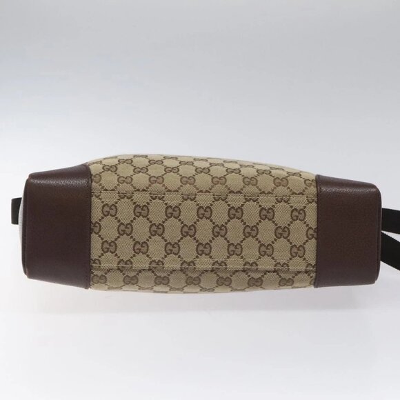 GUCCI GG Canvas Shoulder Bag Beige Silver - Picture 9 of 16